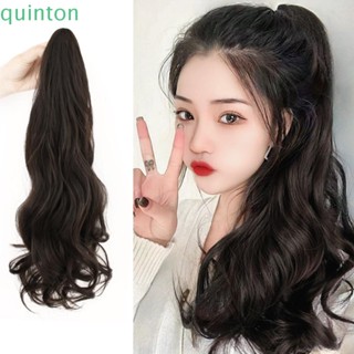 QUINTON Quinton วิกผมหางม้ายาว หยักศก สีน้ําตาล น่ารัก สีดํา ทนความร้อน สําหรับผู้หญิง