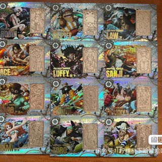 Kabago One Piece ชุดการ์ดฝังกระสุน อัลลอย สีทอง 12 ชิ้น