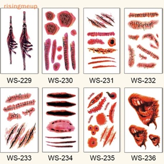 [risingmeup] สติกเกอร์รอยสักชั่วคราว ลายเลือด กันน้ํา สําหรับฮาโลวีน