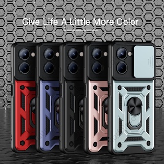 For Vivo Y36 Y 36 Y35 VivoY36 4G 5G Phone Case Hard Armor Shockproof Casing Stand Holder Bracket Back Cover