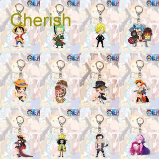 Cherish ใหม่ พวงกุญแจ ลายการ์ตูนอนิเมะ One Piece Luffy Zoro Sanji สไตล์คลาสสิก