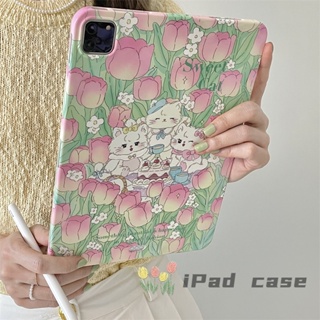 เคส ลายกระต่าย ดอกทิวลิป สําหรับ IPad Pro 11 2021 2020 IPad Air 4 Air 5 2022 IPad Mini 6 2021 9th 8th 10.2 นิ้ว