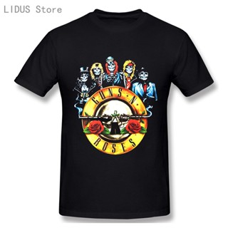 [S-5XL]【ผ้าฝ้าย 100%】เสื้อยืดผ้าฝ้าย 100% พิมพ์ลาย Rock Guns N Rose Band 3D สีดํา และสีขาว สไตล์ฮิปฮอป สําหรับผู้ชาย YQ