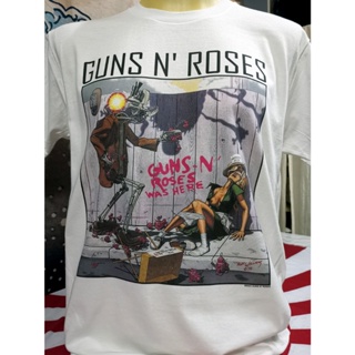 [S-5XL]เสื้อวงนำเข้า Guns N Roses Was Here Axl Rose Slash Dont Cry November Rain Welcome to the Jungle Vintage Style