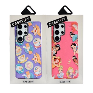 CASETIFY เคสโทรศัพท์มือถือแบบนิ่ม TPU กันกระแทก ลายเจ้าหญิงดิสนีย์ และคนแคระ แต่งกลิตเตอร์ สําหรับ Samsung Galaxy S23 Ultra Plus S22 Ultra