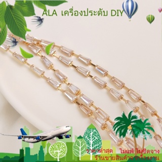 ❤️เครื่องประดับ DIY❤️เครื่องประดับ ต่างหู ชุบทอง 14k ประดับเพทาย ทรงสี่เหลี่ยม รูปตัว T DIY[โซ่/สร้อยคอ/สร้อยข้อมือ/โซ่เท้า/กําไลข้อมือ]