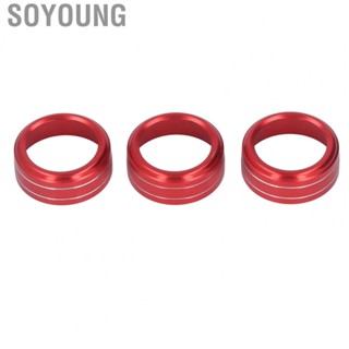 Soyoung AC Switch Knob Ring Trims  Aluminium Alloy  Strong Rustproof Wear Resistant for Car