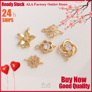 💖เครื่องประดับ DIY💖สร้อยข้อมือชุบทอง 14K จี้เกล็ดหิมะดอกพลัมขนาดเล็กสําหรับแขวนตกแต่ง【จี้/ลูกปัดห้อย】