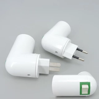 EU US ปลั๊ก E27 สกรูปรับโคมไฟฐาน light power ซ็อกเก็ตแปลงหลอดไฟหมุนผู้ถือเปิด/ปิดอะแดปเตอร์ TH23B2