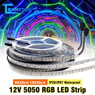 สายไฟนีออน LED RGB 5050 DC12V 60 ดวง ต่อม. 120 ดวง ต่อม. กันน้ํา หลากสีสัน สําหรับตกแต่งบ้าน 5 ม. ต่อม้วน