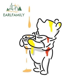 Earlfamily สติกเกอร์ ลายการ์ตูนหมีน่ารัก 13 ซม. x 8.0 ซม. สําหรับติดตกแต่งรถยนต์ แล็ปท็อป เซิร์ฟบอร์ด