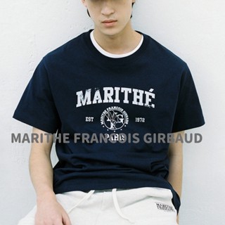 Marithe FRANCOIS GIRBAUDT เสื้อยืดลําลอง แขนสั้น พิมพ์ลาย 2 สี