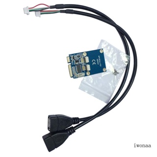 Iwo อะแดปเตอร์แปลง Mini PCI-E เป็น Dual USB mPCIe เป็น 5 Pin 2 พอร์ต USB2 0