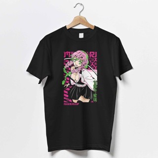 เสื้อผ้าฝ้าย Demon Slayer Mitsuri Kanroji Anime Manga Graphic T-Shirt | Japanese Theme Anime Tee | Unisex Anime Graphi