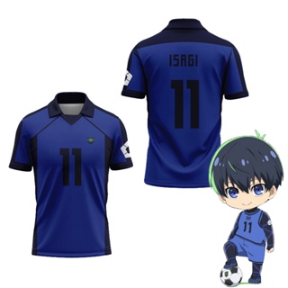 เสื้อโปโลแขนสั้น พิมพ์ลายกราฟิกอนิเมะ BLUE LOCK Isagi Yoichi สไตล์ฮาราจูกุ สําหรับผู้หญิง และผู้ชาย