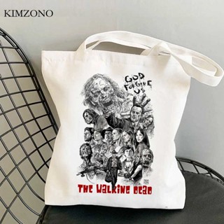 Walking Dead กระเป๋าช้อปปิ้ง กระเป๋าผ้าปอ กระเป๋าช้อปปิ้ง กระเป๋า bolsa compra กระเป๋าช้อปปิ้ง NDJ4