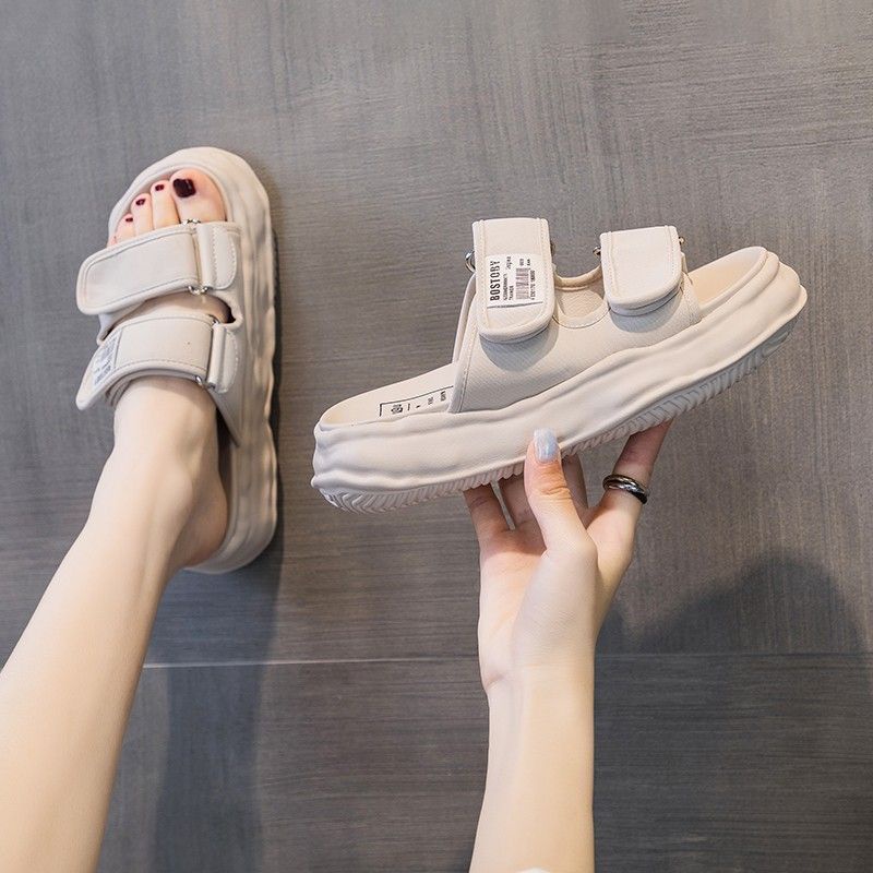 รองเท้าแตะก้นหนา เบา นุ่ม ใส่สบาย สูง4cm size35-40 พื้นหนา ซูเปอร์อ่อนนุ่ม!! ​​รองเท้าโรมัน รองเท้าชายหาด