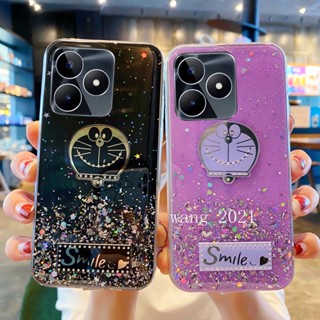 พร้อมส่ง ใหม่ เคสโทรศัพท์มือถือนิ่ม แบบใส ปิดด้านหลัง ลายการ์ตูนกลิตเตอร์ดาว หลากสี สําหรับ Realme C53 C55 NFC 2023 RealmeC53