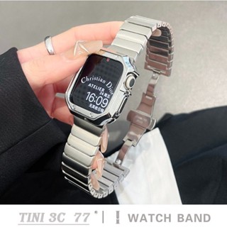 สายนาฬิกาข้อมือสเตนเลส ชุบไฟฟ้า พร้อมบักเกิลผีเสื้อ สําหรับ iWatch Series 8 7 SE 6 5 4 3 S8 Ultra 45 มม. 44 มม. 49 มม. 41 มม. 40 มม.