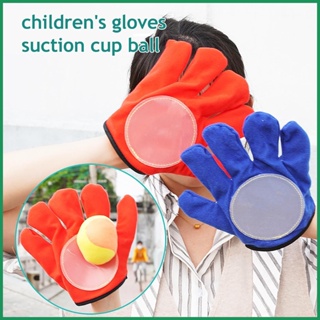 เด็ก Sticky Ball Gloves ของเล่นกีฬาสำหรับพ่อแม่และลูก จับไม้แร็กเกต ชุดกลางแจ้ง ชายหาดโยนจับของเล่น ถ้วยดูดของเล่น ของเล่นลูกบอลเหนียว