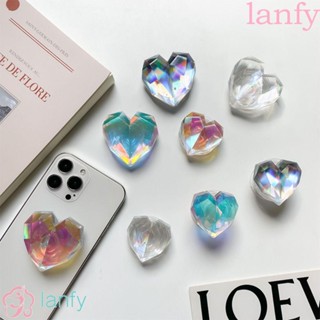 LANFY ขาตั้งโทรศัพท์มือถือ แบบพับได้ ลายการ์ตูนหัวใจ 3d มีกาวในตัว