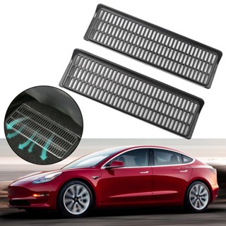 【ขายดี สไตล์】ฝาครอบช่องระบายอากาศภายในรถยนต์ สีดํา สําหรับ Tesla Model 3 2017-2021 2 ชิ้น ต่อชุด