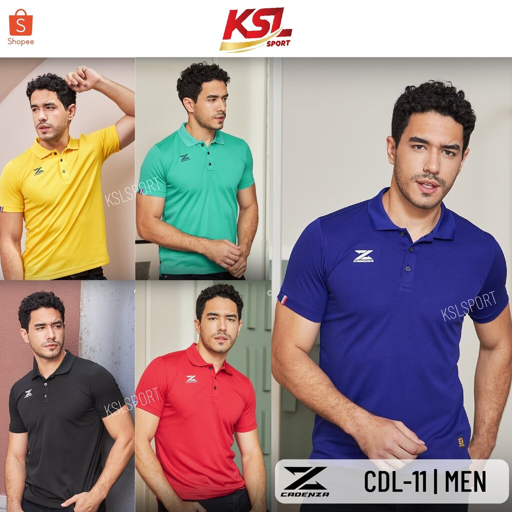 CADENZA เสื้อโปโลคอปกผู้ชาย (คาเดนซ่า) รุ่น CDL-11 MEN ใส่บาย สีล้วน ดำ/เขียว/น้ำเงิน/กรมท่า/เทา/แดง