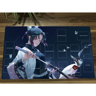 Kimetsu no Yaiba Yugioh Playmat แผ่นรองเมาส์เล่นเกม Kochou Shinobu CCG TCG 060