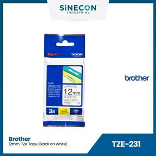 Brother บราเดอร์ TZE-231 เทปพิมพ์อักษร ดำ/ขาว แบบเคลือบพลาสติก ขนาด 12mm. สำหรับเครื่องพิมพ์ฉลาก