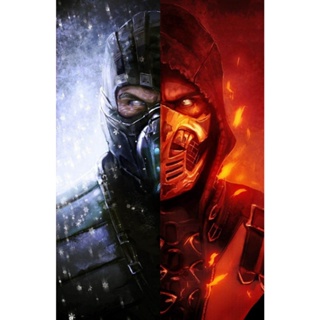 ภาพวาดผ้าใบ รูปแมงป่อง Vs Sub-zero สําหรับตกแต่งผนังห้องนอน ห้องนั่งเล่น