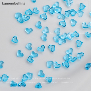 Kamembelling อุปกรณ์ตกแต่งเล็บ รูปหัวใจ ไล่โทนสี 50 ชิ้น EN