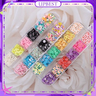 ♕ 12 Grids Nail Art Soft Ceramic Slice Patch Snowflake Star Fruit Handmade Jewelry Mixed Nail Decoration Manciure Tool For Nail Shop 5 Designs UPBEST