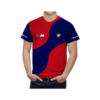 เสื้อกีฬาแขนสั้น ลาย bmw 2022 สีแดง สีฟ้า
