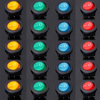 ⚡READYSTOCK⚡New Plastic 4 Colors Car Boat Round Switch ON/OFF Auto Dash Set Rocker Switches