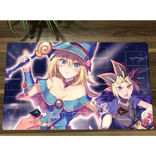 Yu-gi-oh! แผ่นรองเมาส์เล่นเกม Playmat Dark Magician Girl &amp; Yugi Muto CCG TCG Card