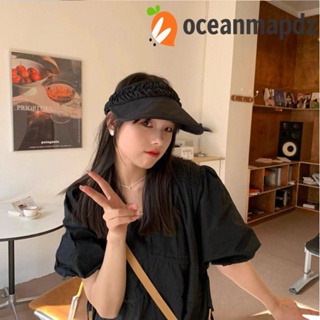 OCEANMAPDZ หมวกปีกกว้าง ป้องกันรังสียูวี ป้องกันแดด สามารถปรับได้ แฟชั่นสําหรับผู้หญิง