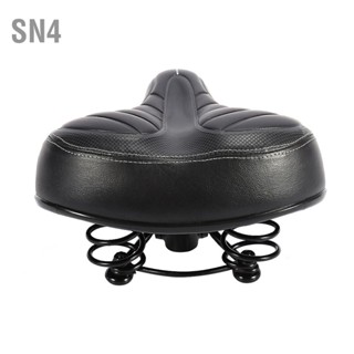 SN4 อานจักรยาน City Bike Saddle เบาะนุ่มพิเศษหนาจักรยานเสือภูเขาจักรยานที่นั่งสีดำด้าน