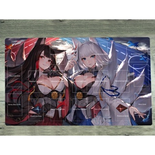 Yugioh Playmat Azur Lane Akagi &amp; Kaga TCG CCG แผ่นรองเมาส์ และแผ่นรองเมาส์ สําหรับเล่นเกม