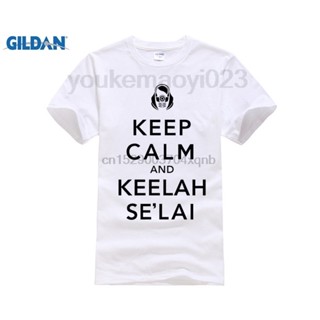 เสื้อยืดผ้าฝ้าย พิมพ์ลาย Keep Calm and keelah selai Mass Effect ไซซ์ XS-4XL-5XL-6XL