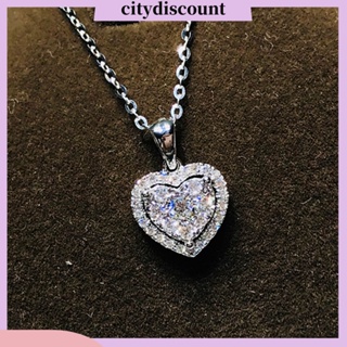 &lt;citydiscount&gt; สร้อยคอ จี้รูปหัวใจ ประดับพลอยเทียม หรูหรา กันแพ้ เครื่องประดับแฟชั่น สําหรับผู้หญิง