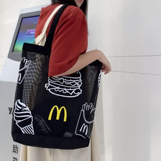 Mcdonalds กระเป๋าช้อปปิ้ง ผ้าแคนวาส ความจุขนาดใหญ่