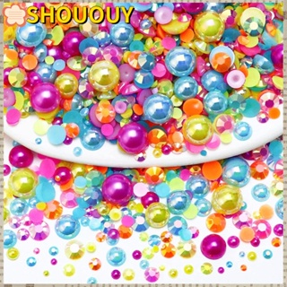 SHOUOUY พลอยเทียม หลากสี 2-6 มม. สําหรับตกแต่งเล็บ