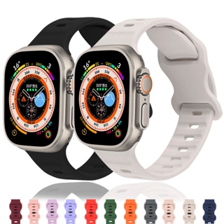 สายนาฬิกาข้อมือซิลิโคน สําหรับ iWatch Series 2 3 4 5 SE 6 7 8 Ultra Band 49 มม. 45 มม. 41 มม. 44 มม. 40 มม. 42 มม. 38 มม.