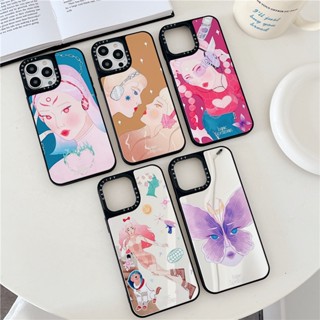 Casetify เคสโทรศัพท์มือถือ ซิลิโคนนิ่ม กันกระแทก ลายการ์ตูน Isaac Spellman Electric Kiss Butterfly พร้อมกระจก สําหรับ iPhone 14 Pro Max 11 12 13 Pro Max