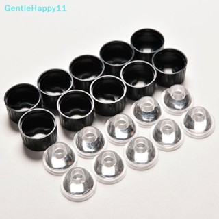 Gentlehappy เลนส์ไฟ LED 120 องศา พลังงานสูง 1W 3W พร้อมสกรู 20 มม. สีดํา 10 ชิ้น