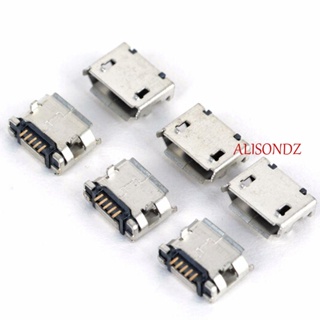 ALISONDZ ซ็อกเก็ตเชื่อมต่อ คุณภาพสูง 180 องศา 5-Pin Micro USB Type