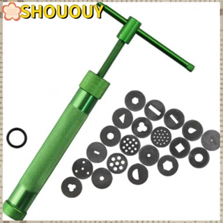 SHOUOUY เครื่องอัดรีดดินน้ํามัน สเตนเลส อเนกประสงค์ สีเขียว สําหรับงานฝีมือ DIY