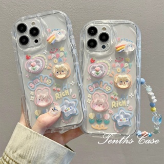 Samsung A14 A34 A54 A03 A03s A04 A04e A04s A23 A13 A33 A53 A12 A22 A52 A52s A32 A51 A50 A50s A30s DIY เคสโทรศัพท์มือถือ ลายการ์ตูนหมี 3D พร้อมสายคล้อง สําหรับ