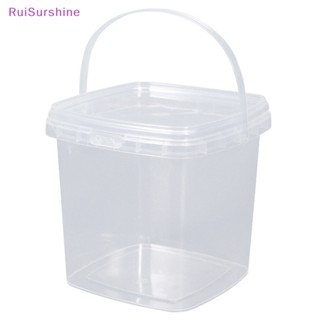 Ruisurshine ใหม่ ถังพลาสติก พร้อมฝาปิด และที่จับ 280 มล. 500 มล. 1 ลิตร 2 ลิตร