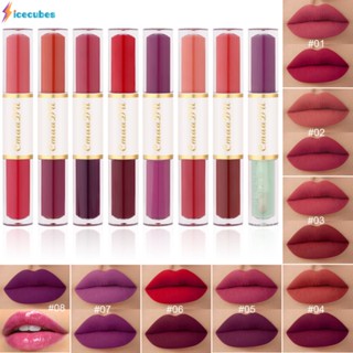 Cmaadu 2 In 1 Double Lipstik Matte Liquid Waterproof Long Lasting Lipstick ICECUBES